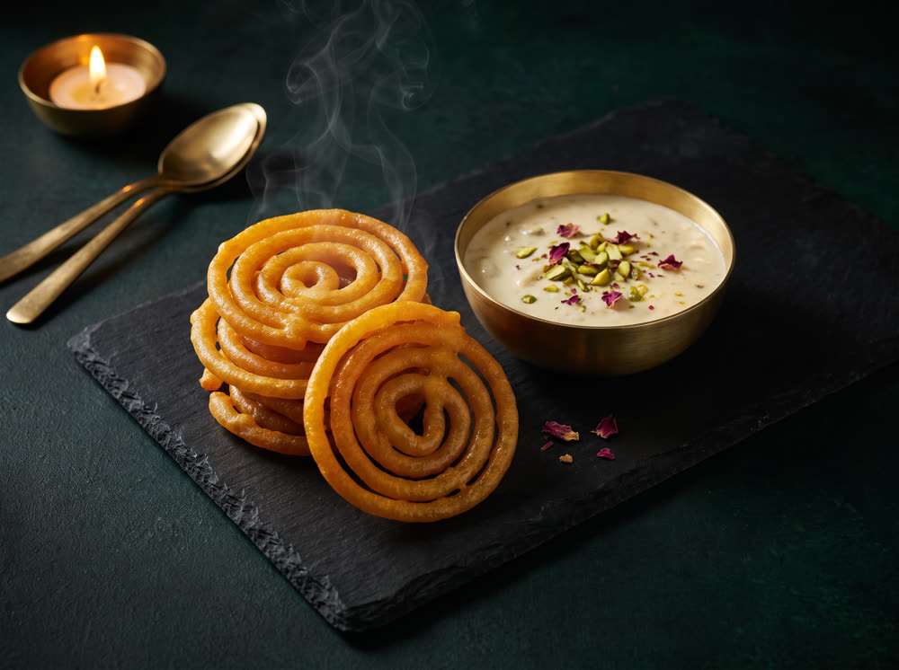 Garam Jalebi with Rabri